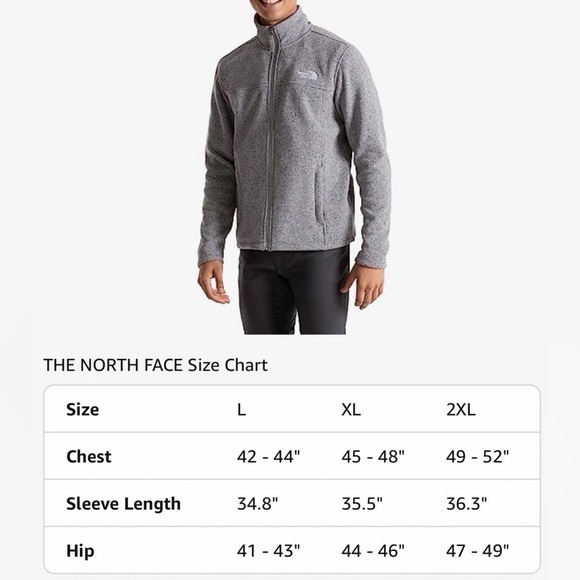 NWT— The North Face Heather Gray Fleece —XXL - Picture 5 of 8